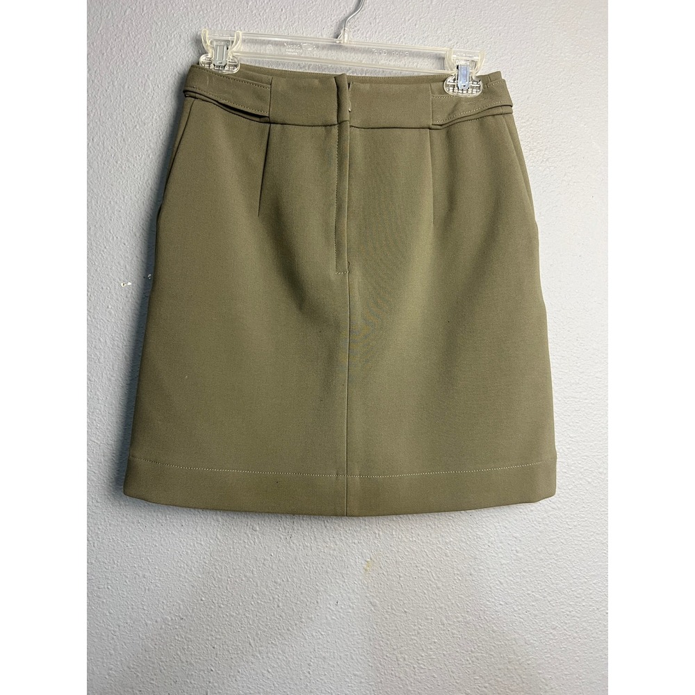 HM Olive Green A-Line Mini Skirt Gold Button Detail Size 6 Utility Gorpcore‎